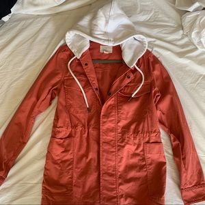 Caslon Coral Hooded Utility Jacket - S